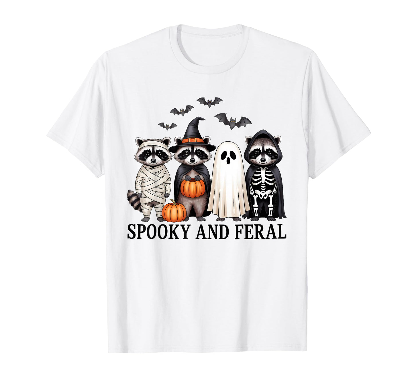 Spooky and Feral Raccon Halloween Costume for Raccon Lover T-Shirt