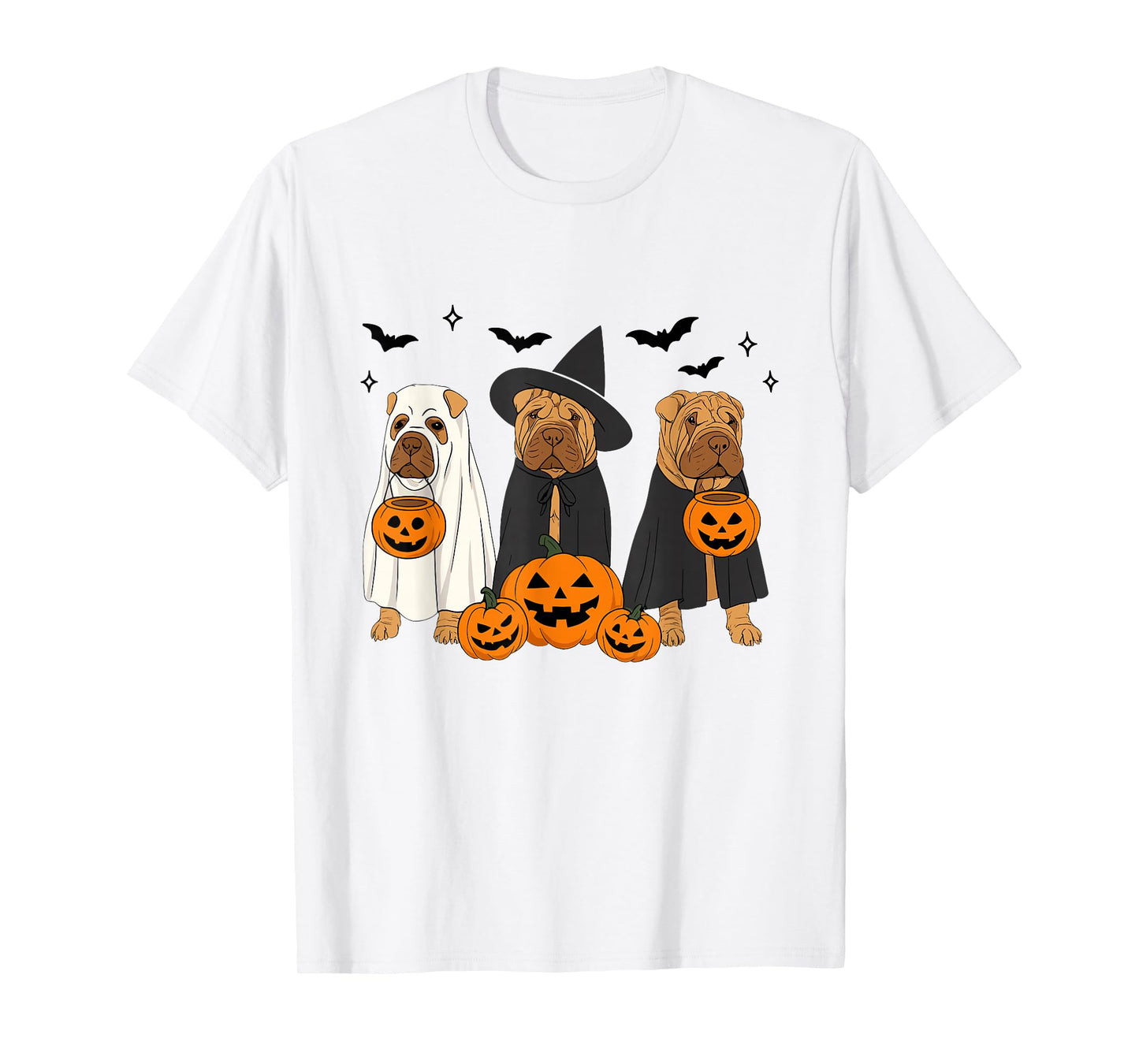 Chinese Shar-Pei Halloween Shar Pei Witch Dog Mom Dog Lover T-Shirt
