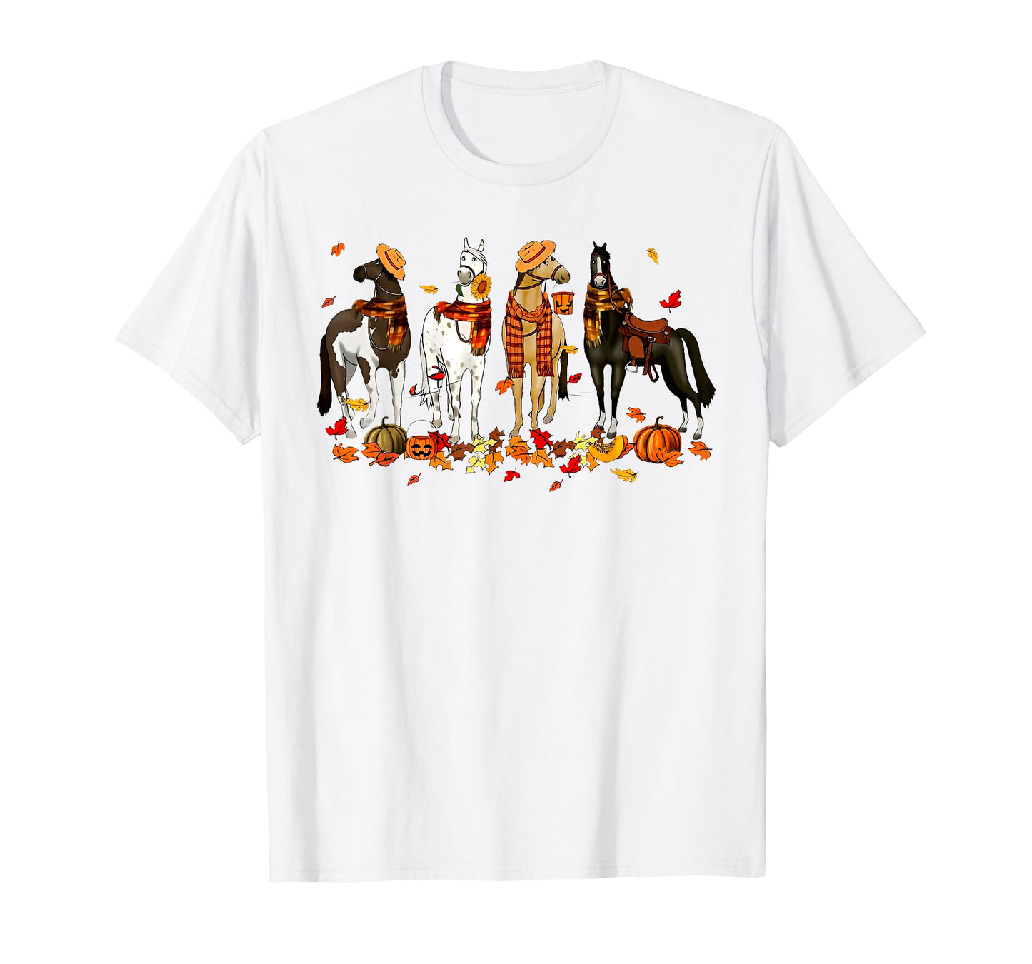 Vintage Fall Autumn Horse Spooky Season T-Shirt