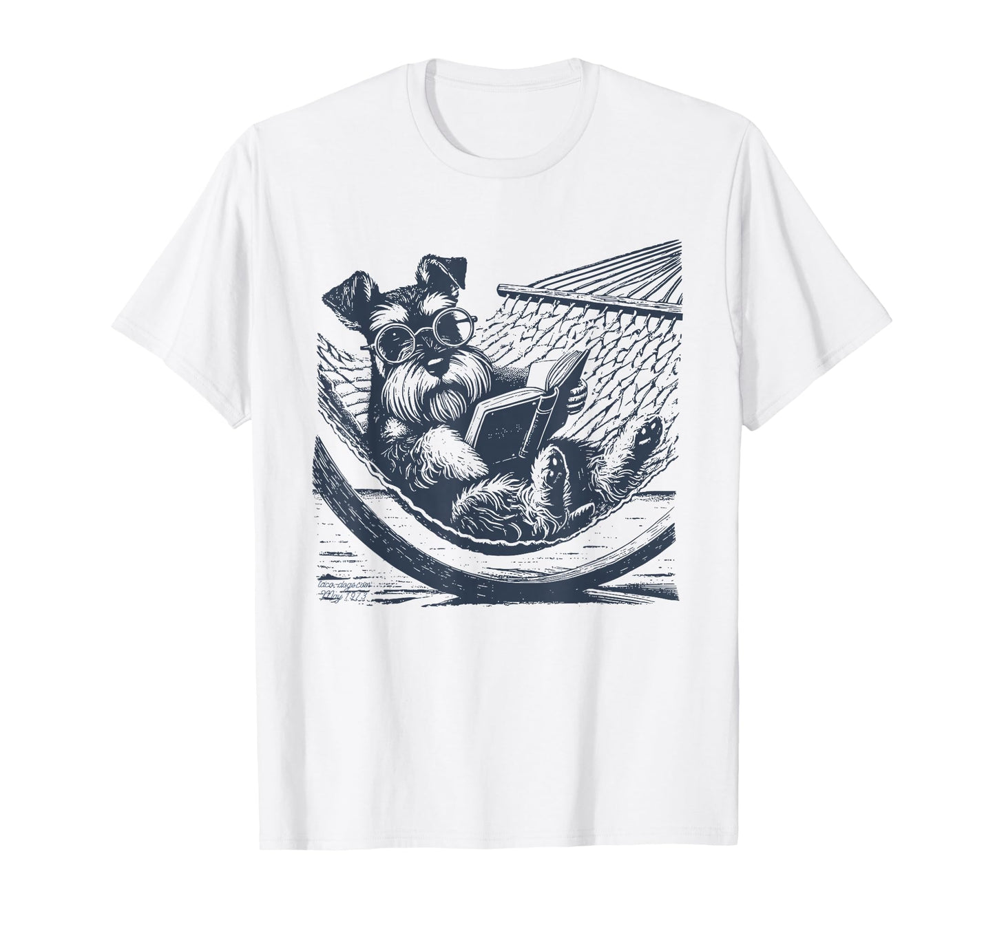 Schnauzer Hammock, Reading Book, Schnauzer Glasses T-Shirt