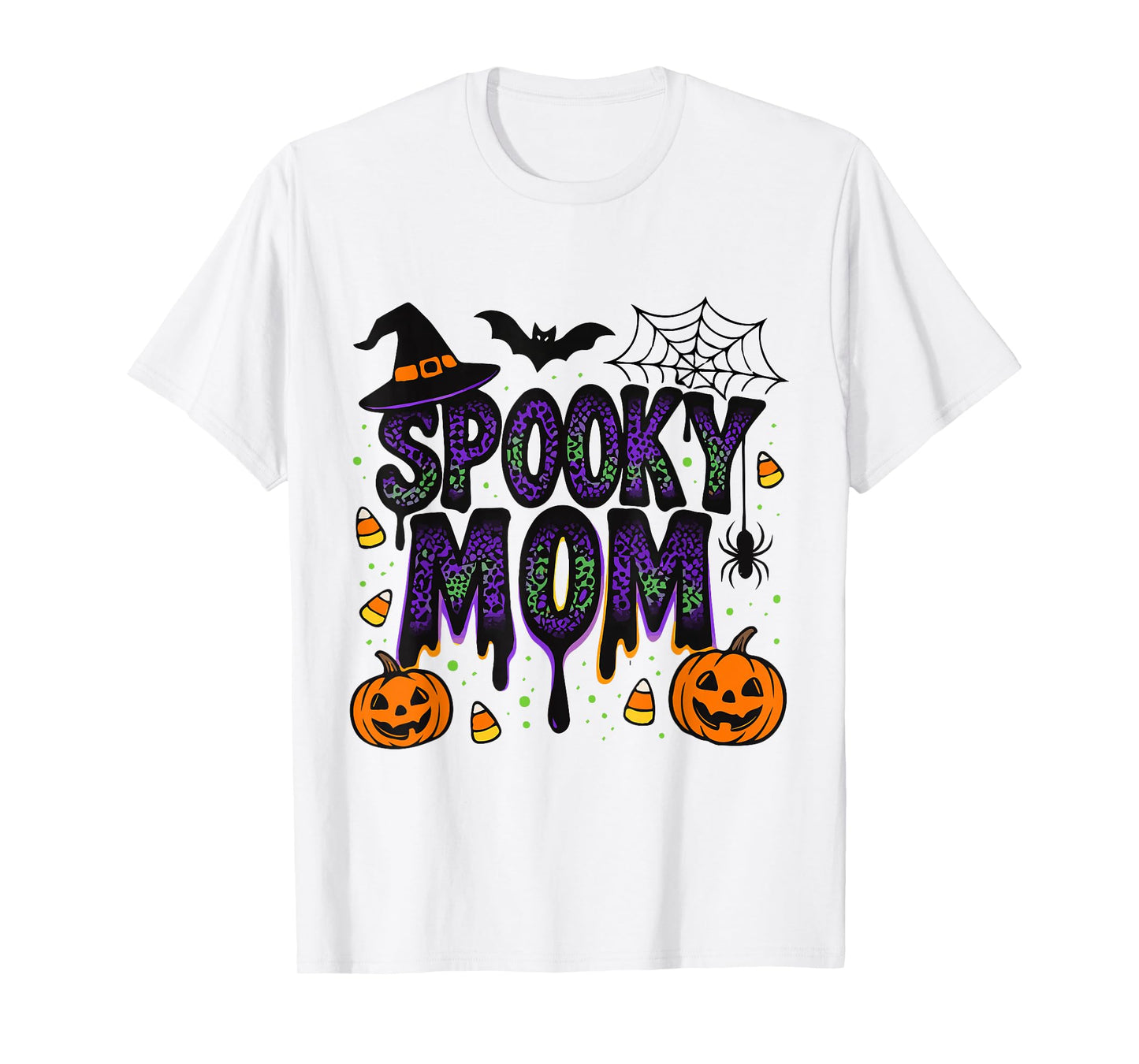 Spooky Mom Halloween Women Cute Spooky Witch Mom T-Shirt