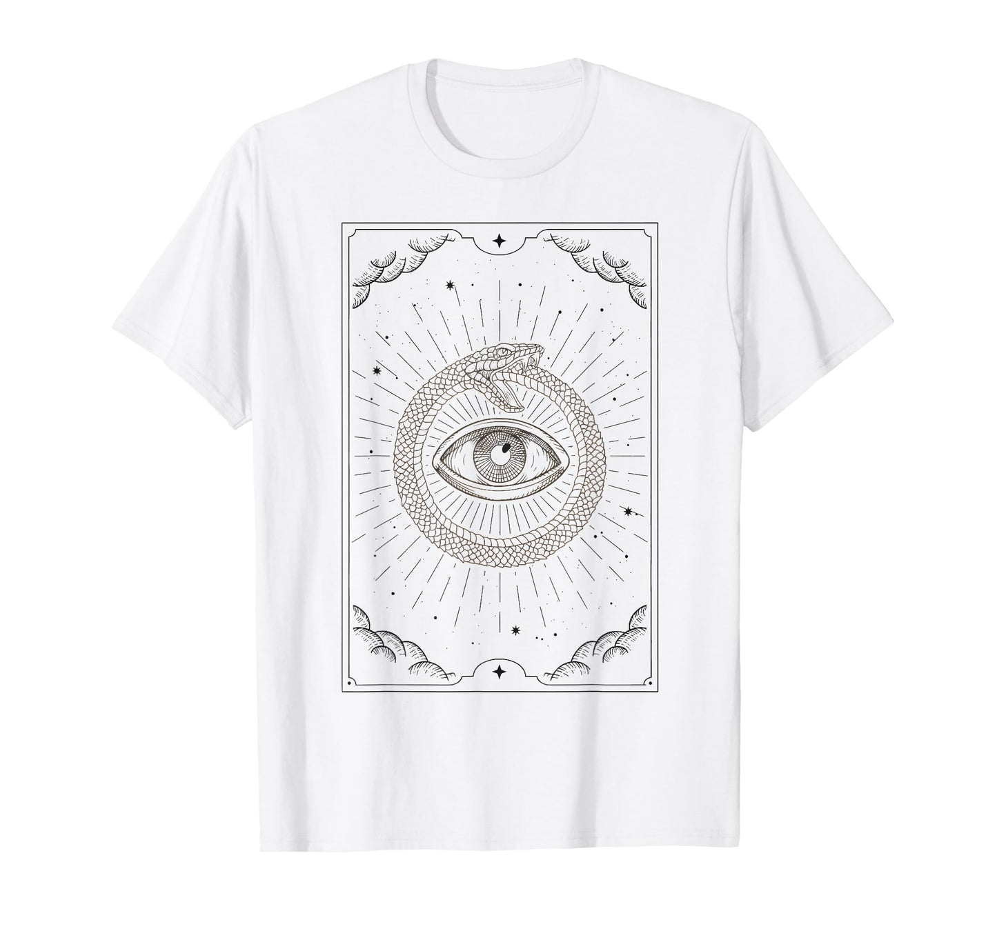 Circle of Snakes with Eyes Inside in Tarot Card T-Shirt