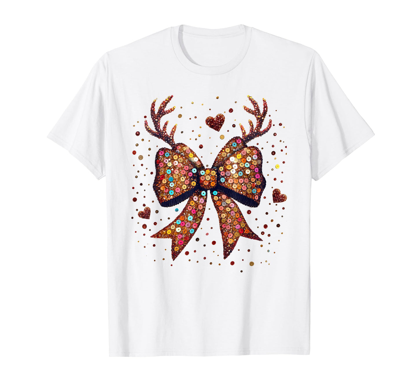 Merry Christmas Reindeer Coquette Bow Xmas Vibes Santa T-Shirt