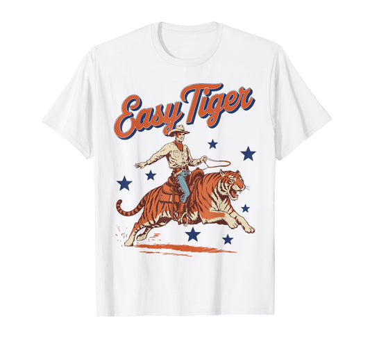 Vintage Easy Tiger Cowboy Western Country Cute Rodeo T-Shirt