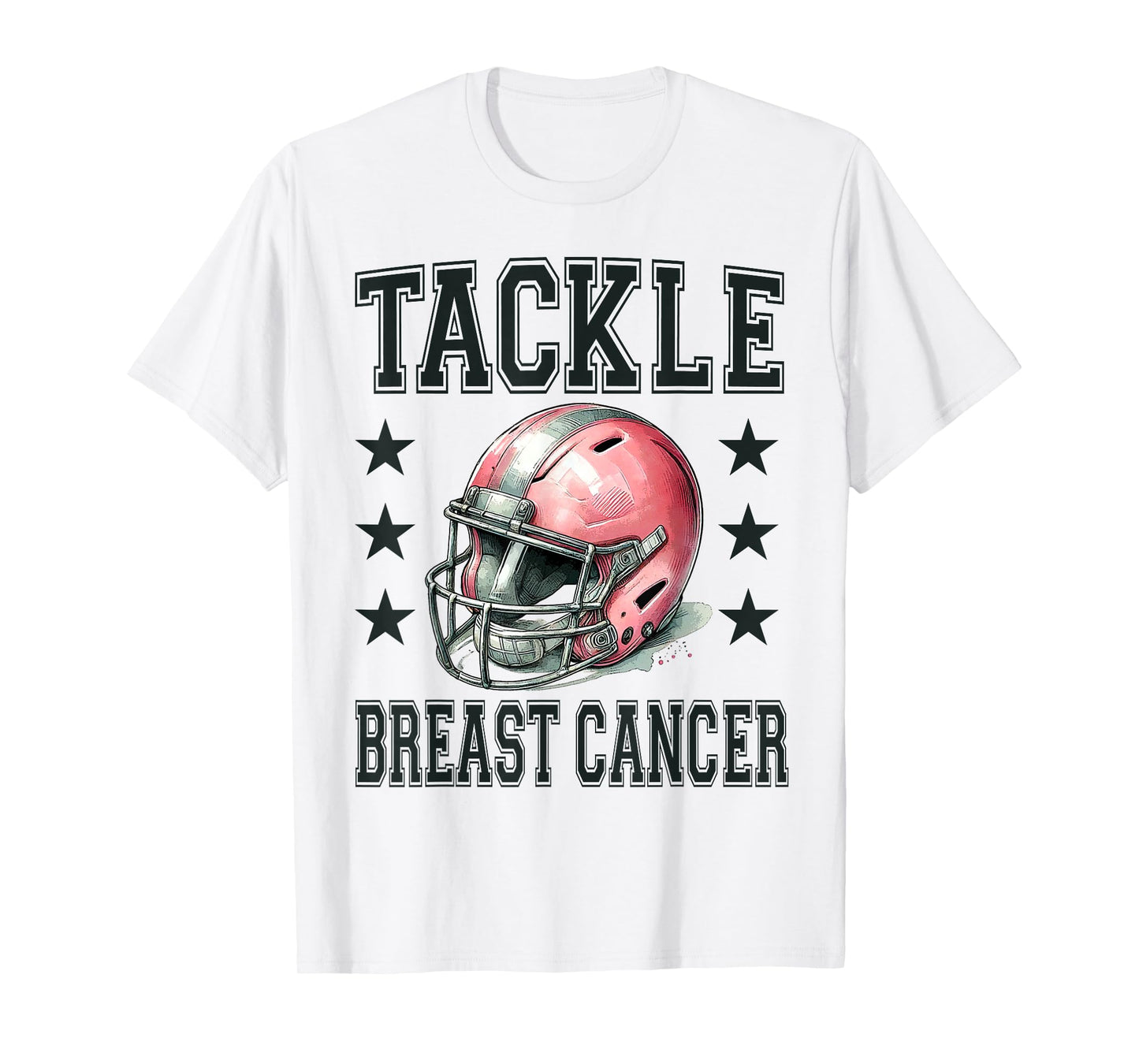 Tackle Breast Cancer Pink Football Helmet Awareness Design T-Shirt