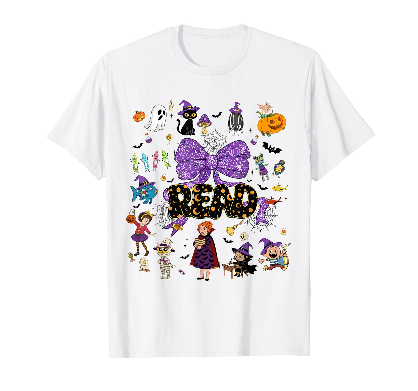 Read Children's Books,Teacher Halloween,Spooky Ghost Reading T-Shirt