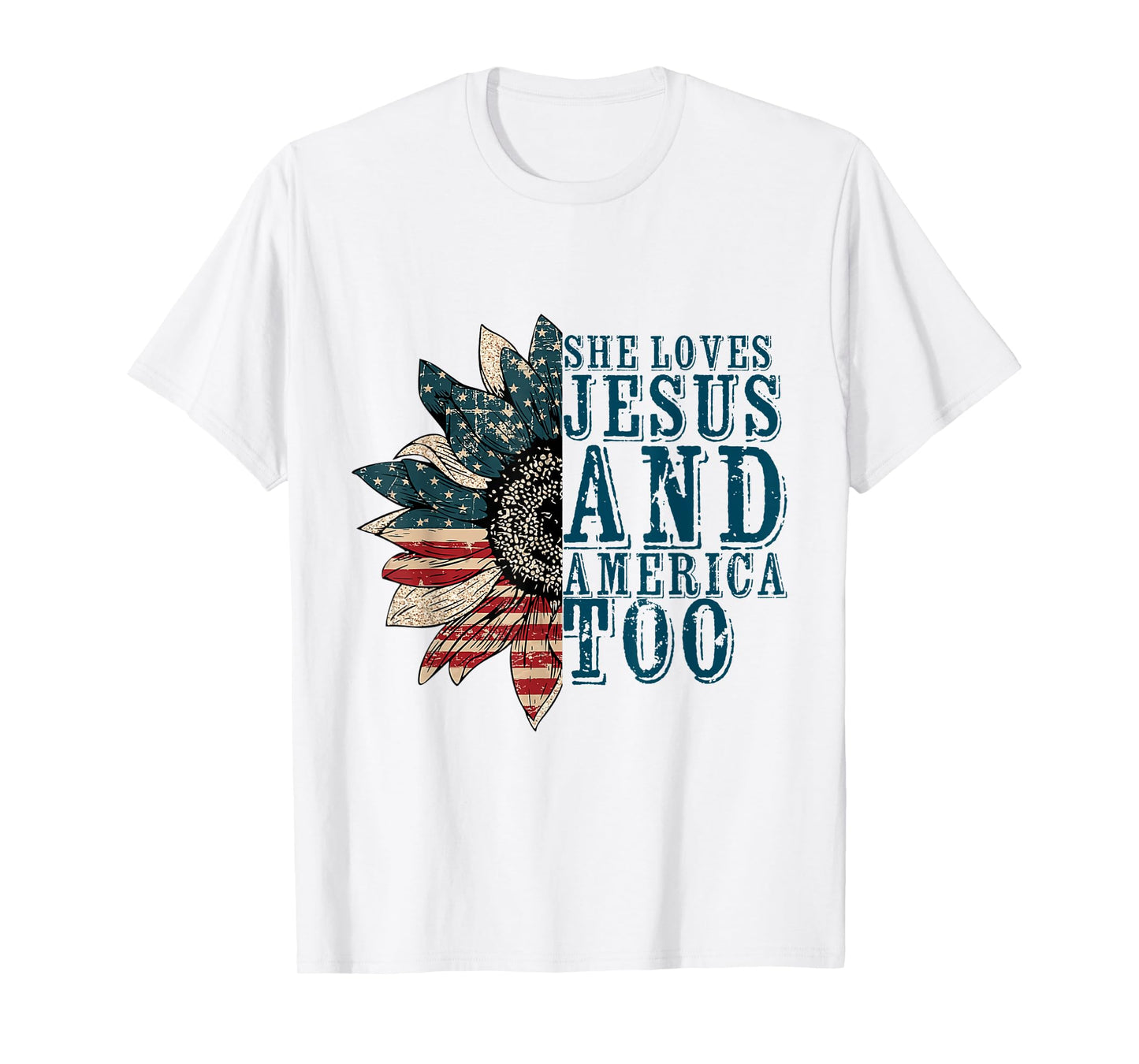 She Loves Jesus And America Too T-Shirt