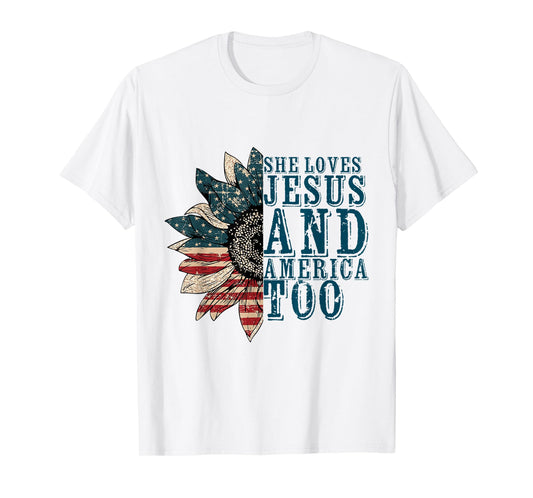She Loves Jesus And America Too T-Shirt