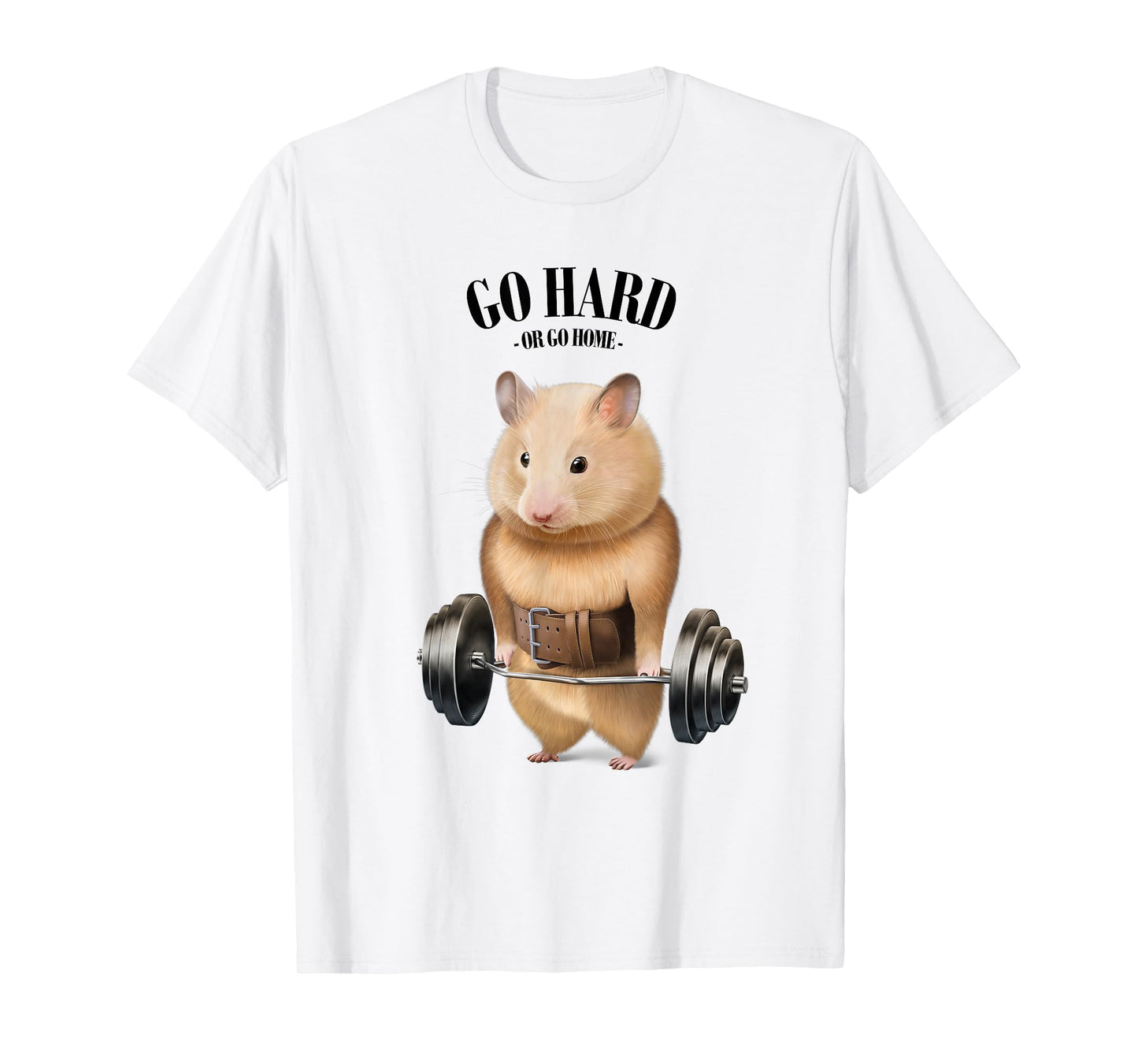 Hamster Muscle Training with Barbell Shrug Bar Fitness Gym T-Shirt