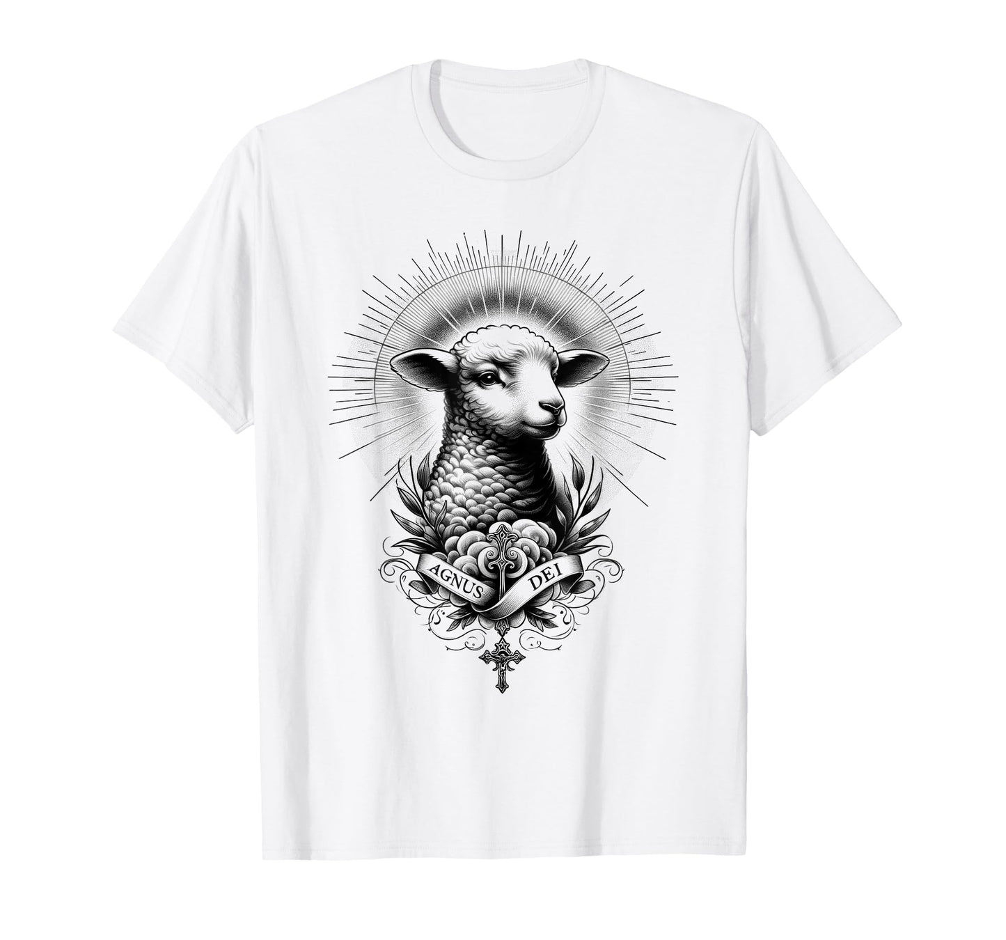 Agnus Dei Lamb God Men Women Catholic Christian Jesus Tattoo T-Shirt