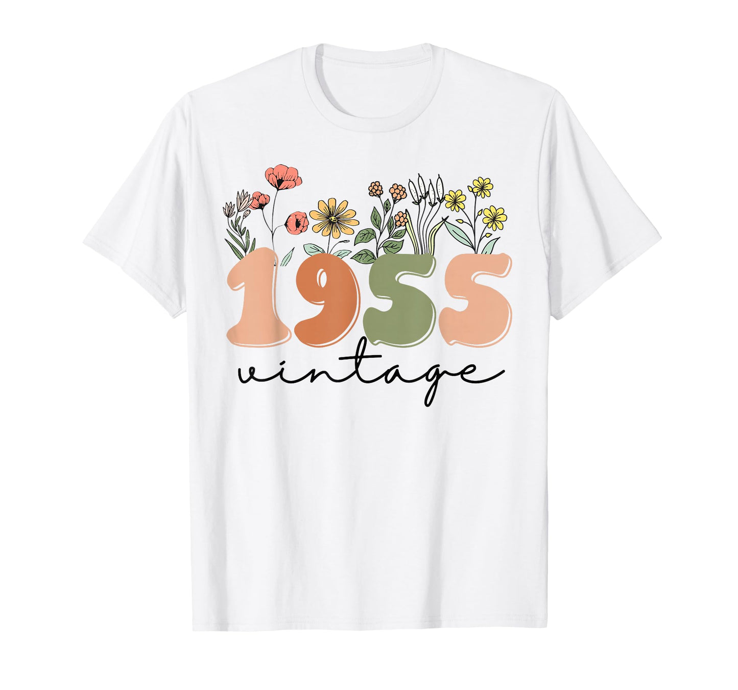 70 Years Old Vintage 1955 70th Birthday Tee Wildflower Women T-Shirt