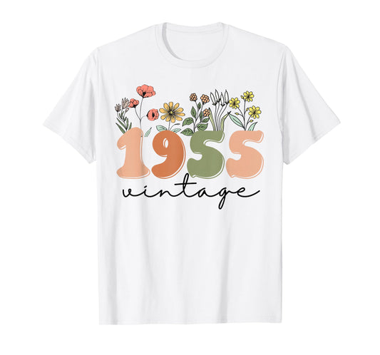 70 Years Old Vintage 1955 70th Birthday Tee Wildflower Women T-Shirt