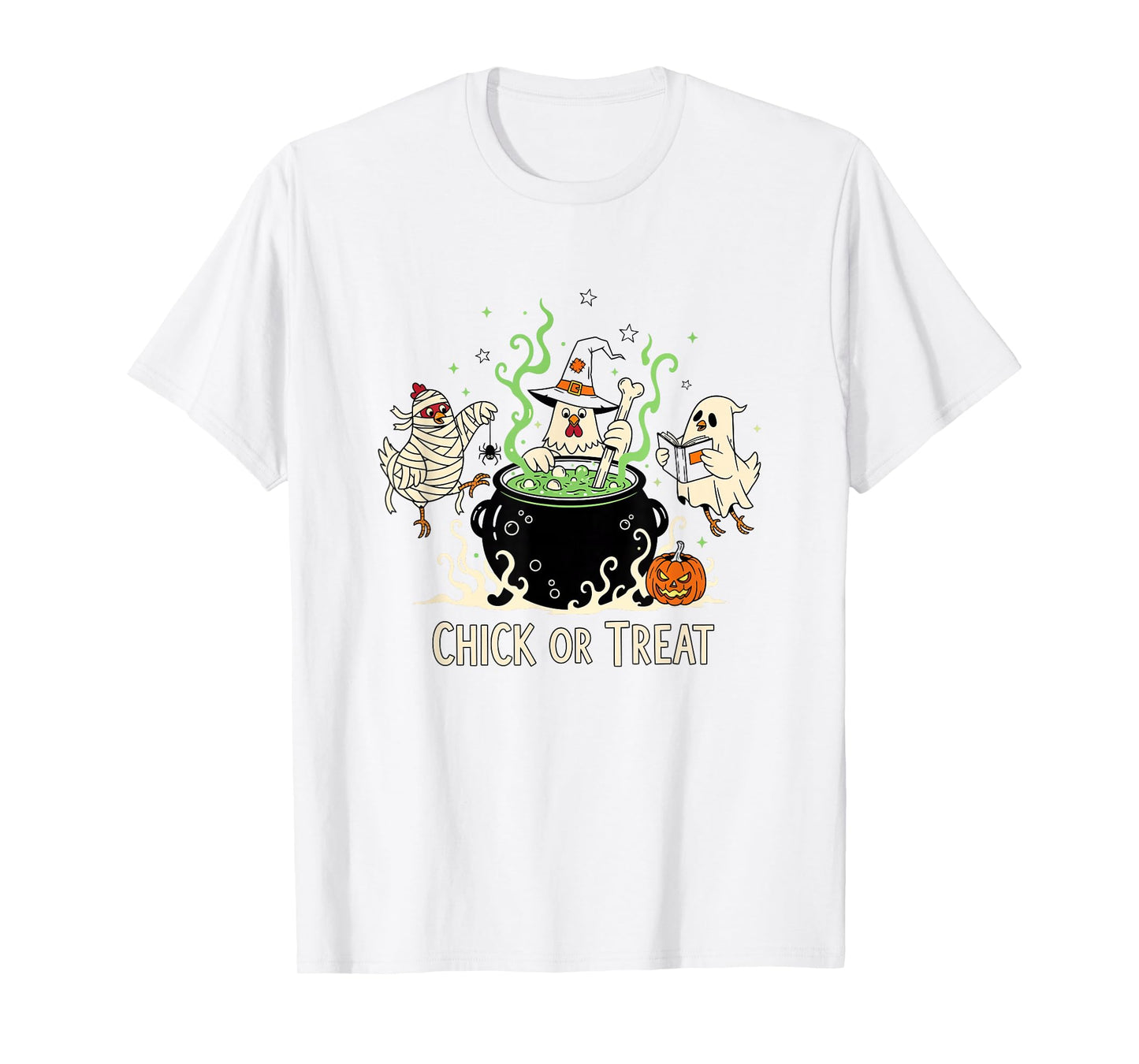 Chick or Treat Funny Chicken Witch Halloween Costume T-Shirt