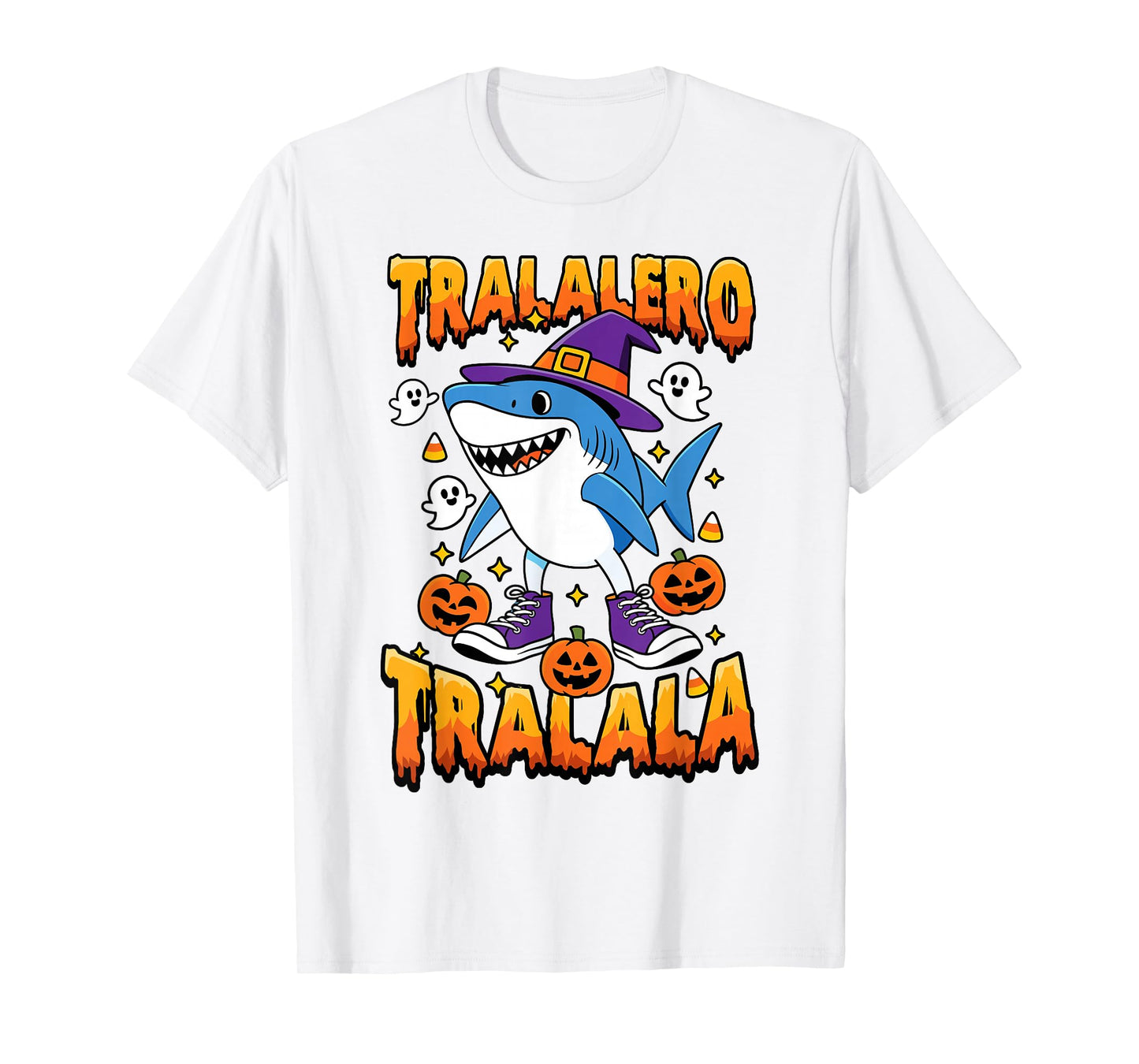 Halloween Shark Tralalero Tralala Italian Brainrot Meme Kids T-Shirt