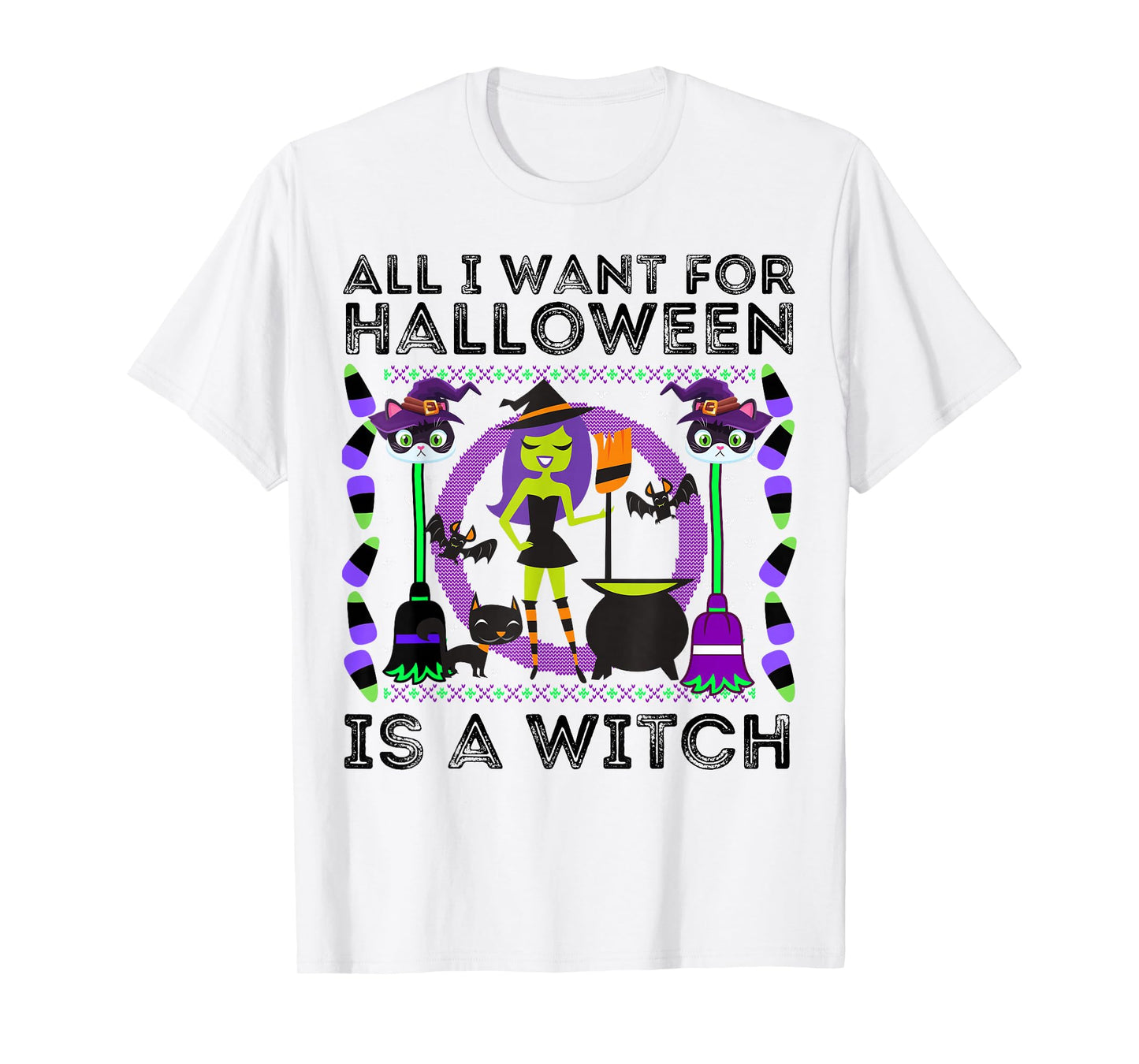 Halloween Costume Ugly Xmas Sweater Funny Fall October Witch T-Shirt