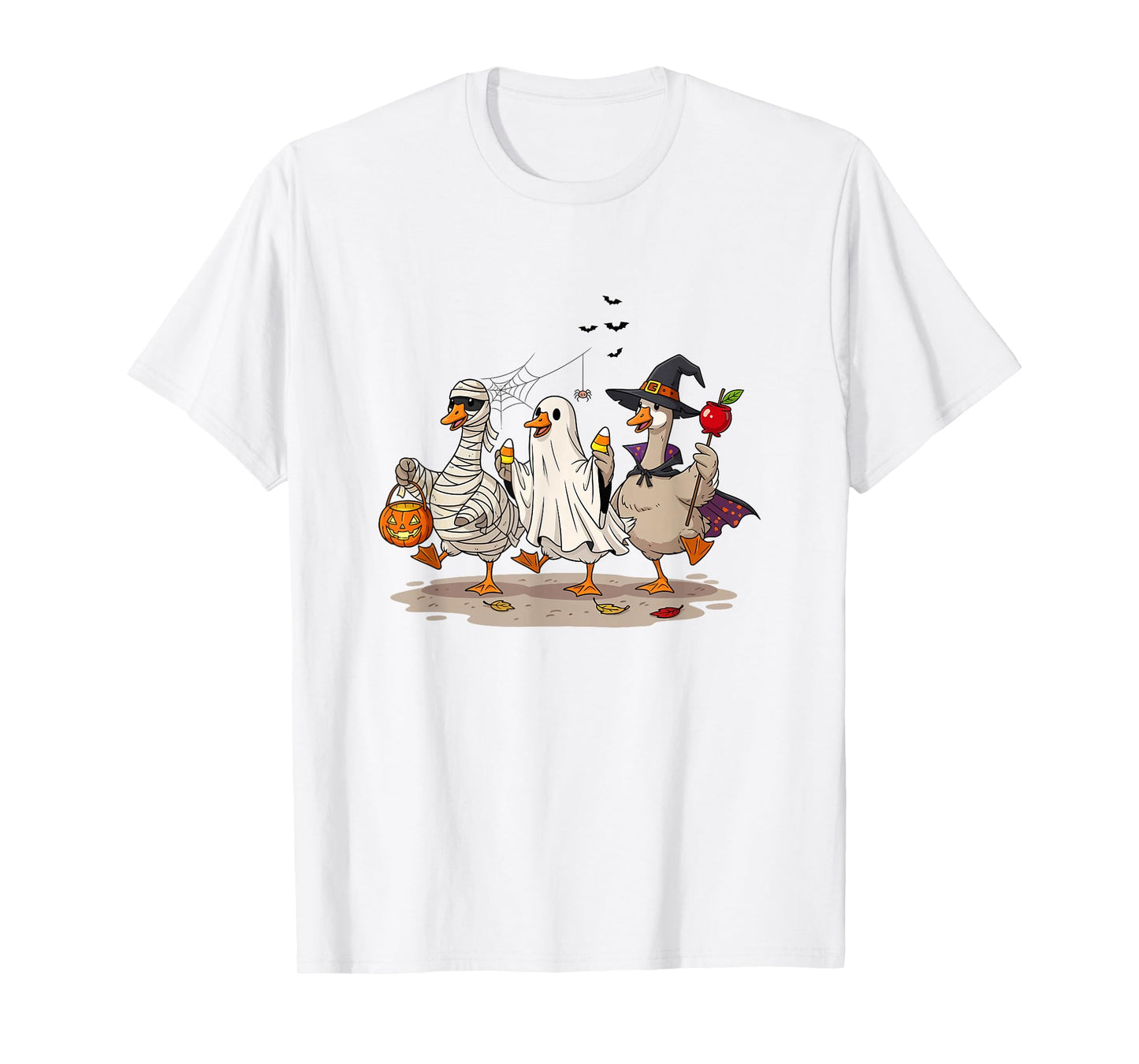 Halloween Witch Goose Retro Ghost Pumpkin Funny Costume T-Shirt