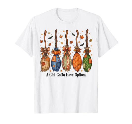 A Girl’s Gotta Have Options Retro Halloween Witches T-Shirt