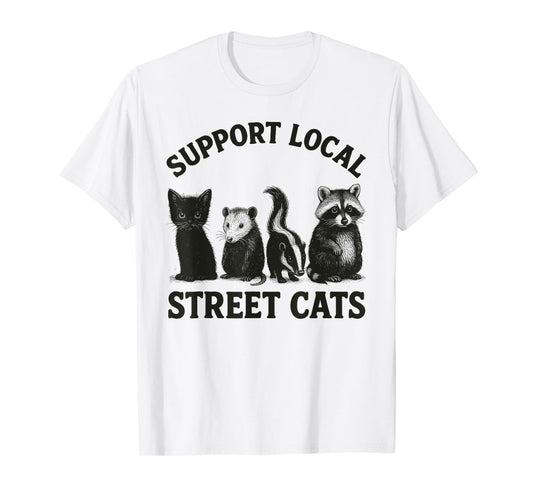 Support Local Street Cats Team Trash Opossum Raccoon Rat T-Shirt