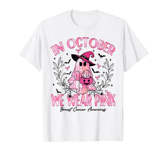 Breast Cancer Awareness We Wear Pink Women Girls in October T-Shirt