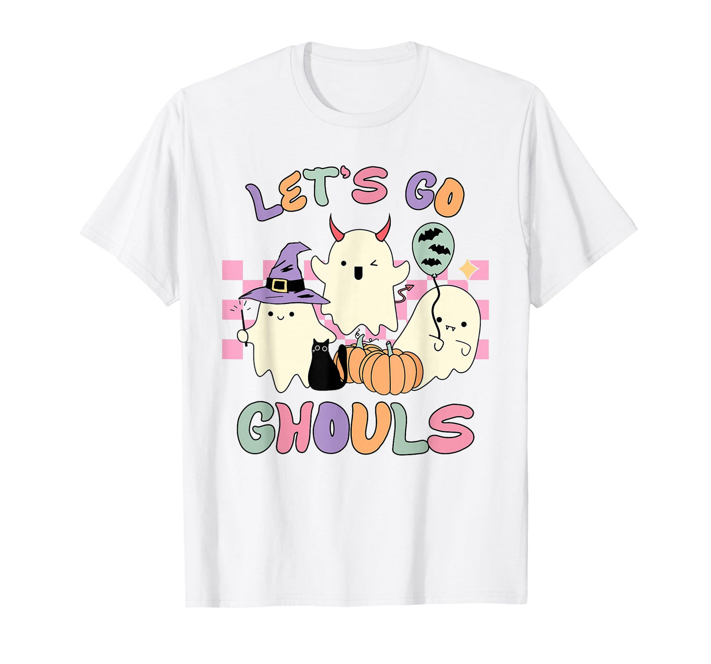 Let's Go Ghouls Halloween Cute Ghosts T-Shirt
