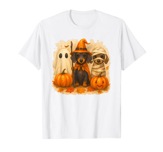 Dachshund Happy Halloweiner Boo Witch Fall Halloween Dog T-Shirt