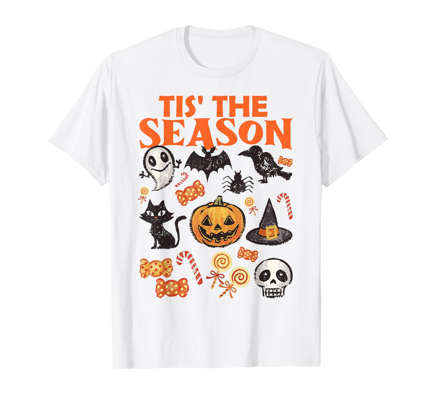 Halloween Vibes Spooky Season Pumpkin Witch Tis The Season T-Shirt