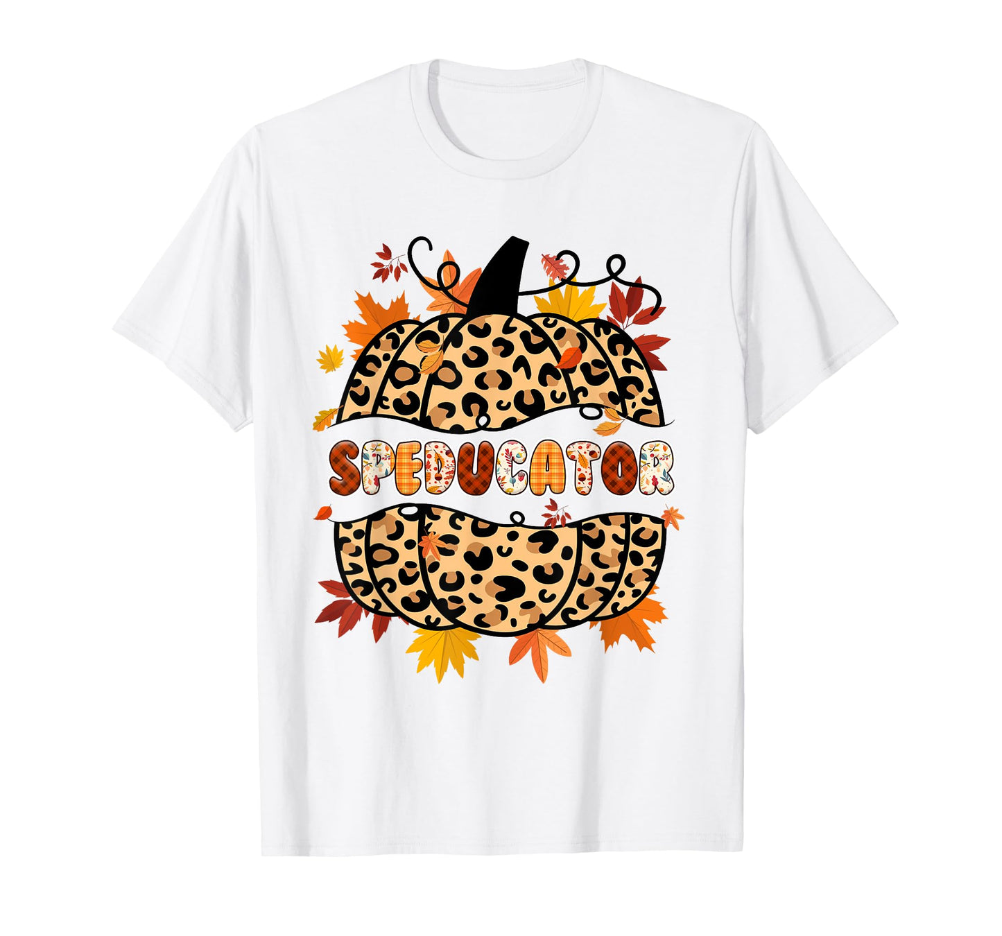 Autumn Fall SPED ED Teacher Thankful Grateful Pumpkin Retro T-Shirt