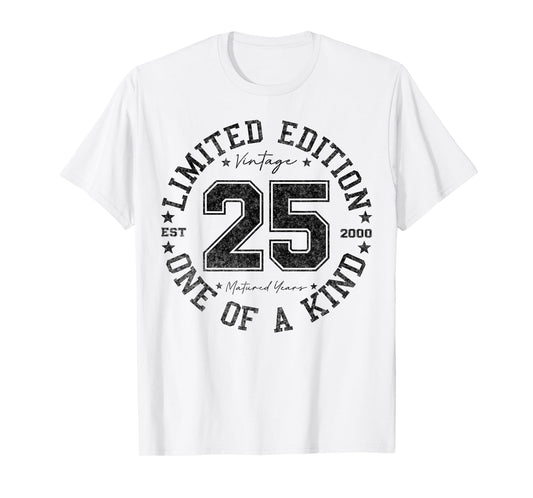25 Year Old Gifts Vintage 2000 Limited Edition 25th Birthday T-Shirt