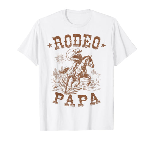 Rodeo Papa Western Cowboy Family Matching Father's Day T-Shirt