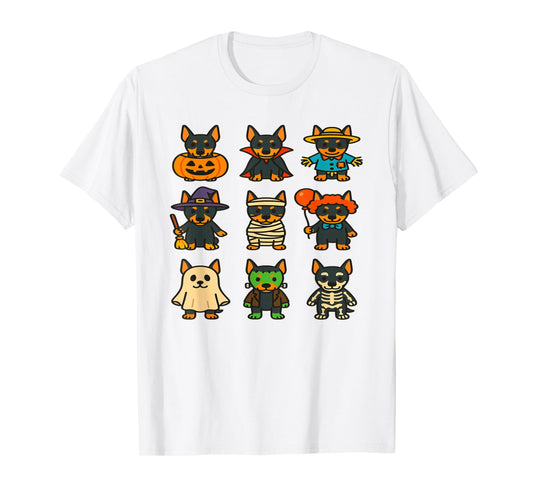 Doberman Pinscher Halloween Costume Funny Scary Dog Ghost T-Shirt