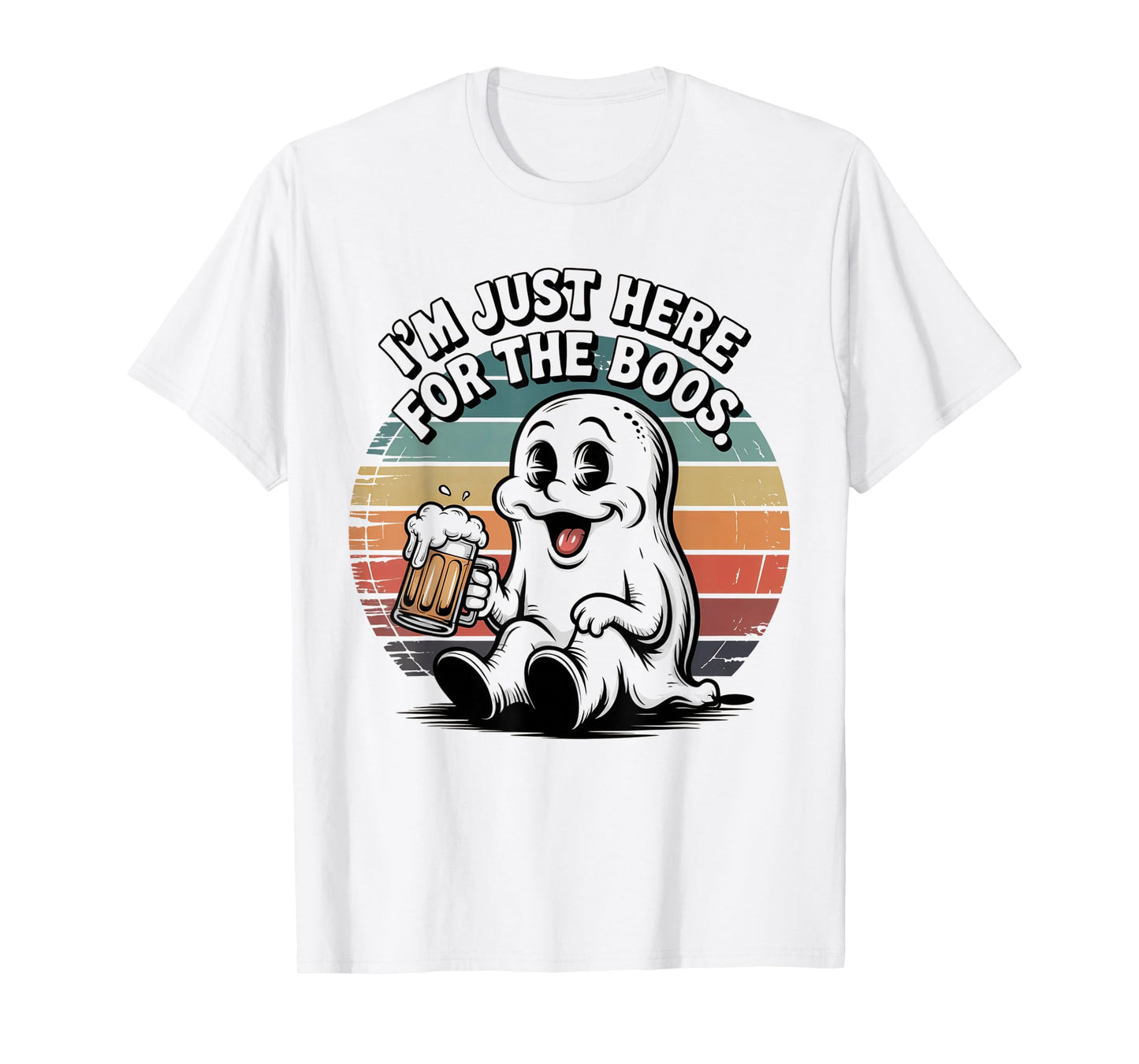 I'm Just Here for The Boos Boozy Halloween Ghost Fall Drink T-Shirt