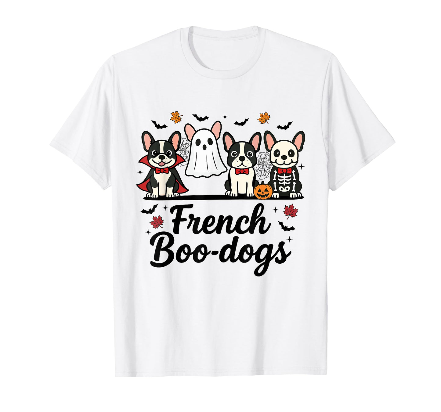 French Boo-Dog Halloween Ghost French Bulldog Men Women Kids T-Shirt