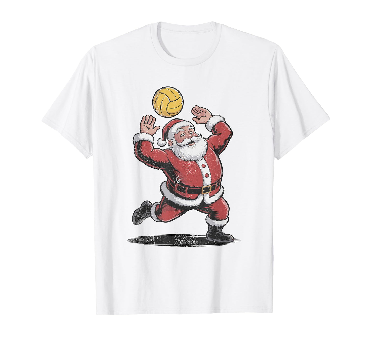 Santa Playing Volleyball Vintage 90s Christmas Holiday T-Shirt