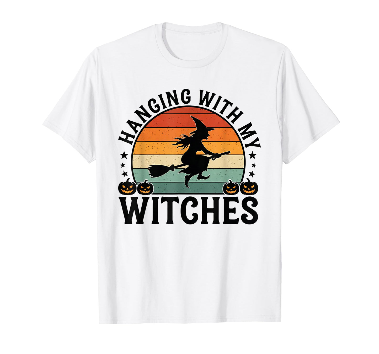 Retro 80's Vintage Hanging with My Witches Spooky Halloween T-Shirt