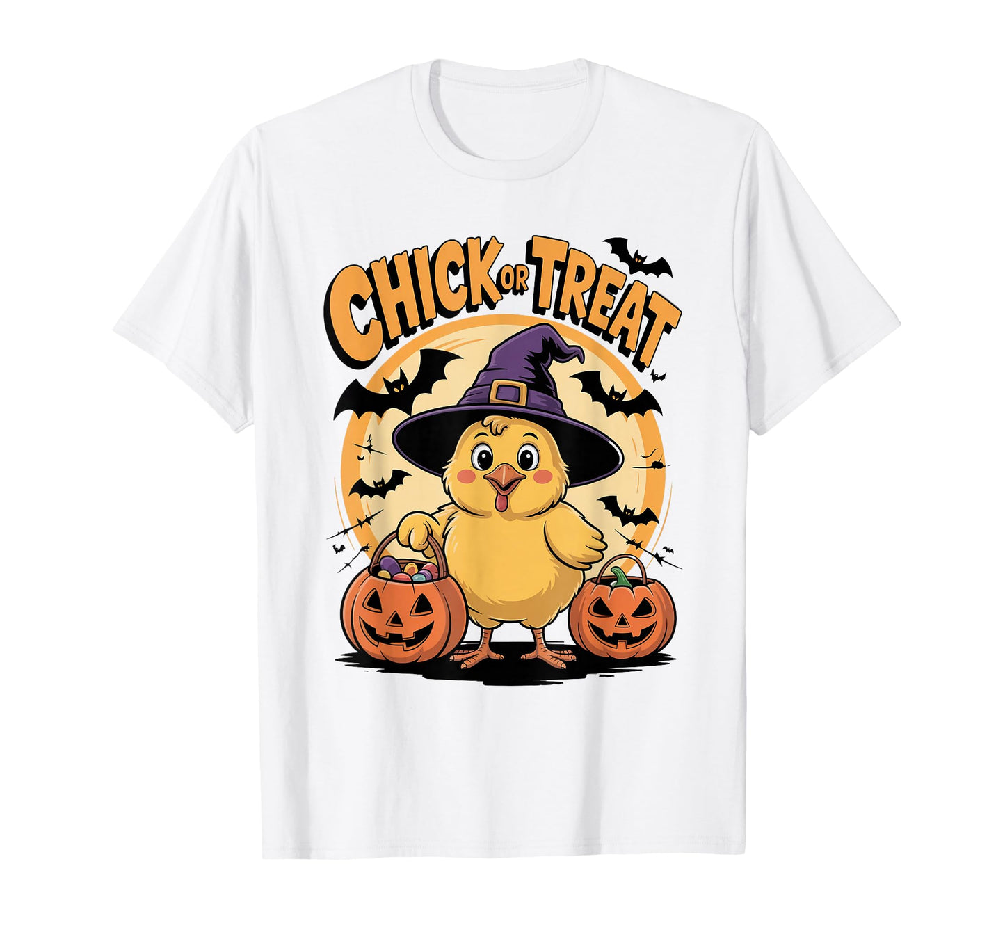 Funny Witch Costume Chick or Treat Halloween Spooky Chicken T-Shirt