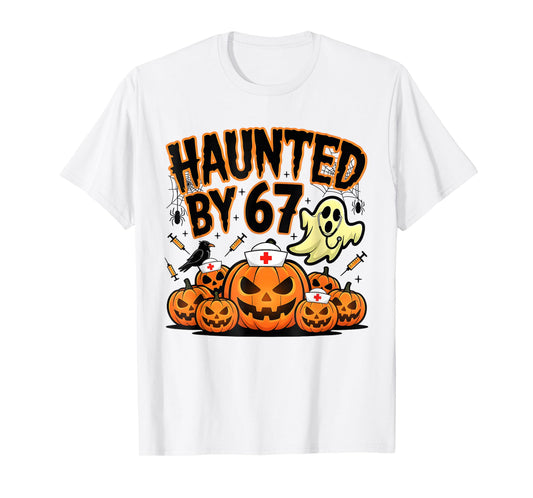 Haunted by 67 Funny Ghost Nurses Halloween Pumpkin Nursing T-Shirt
