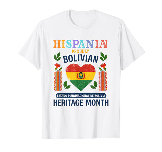 Bolivian Hispanic Heritage Month Viva Bolivia Pride T-Shirt