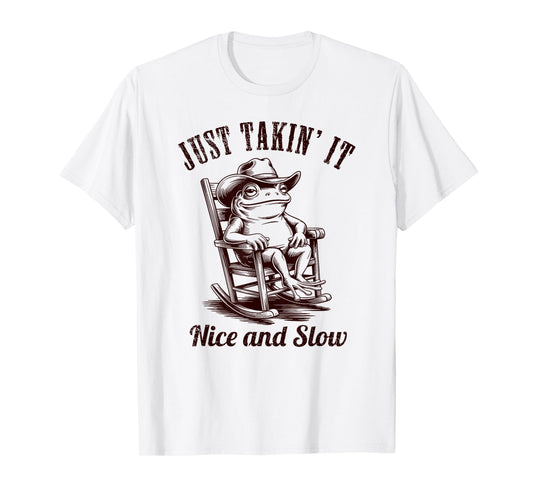 Vintage Cowboy Frog funny summer break retirement vacation T-Shirt
