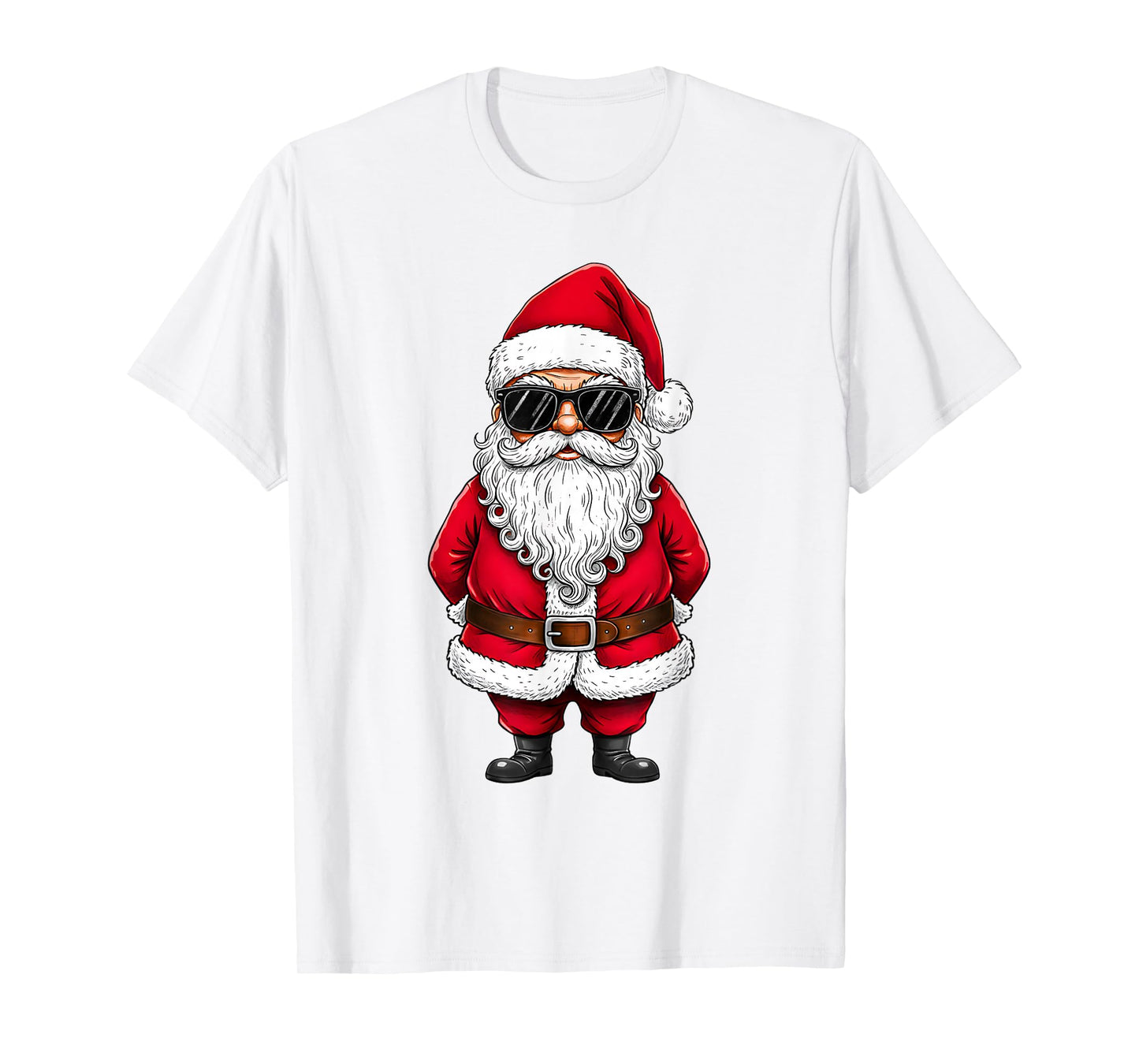 Santa Face with Sunglasses Christmas for Boys Men Kids T-Shirt
