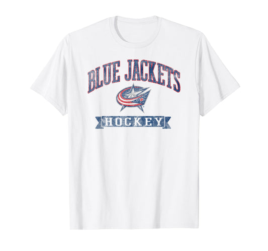 Columbus Blue Jackets Vintage Hockey Gray Licensed T-Shirt