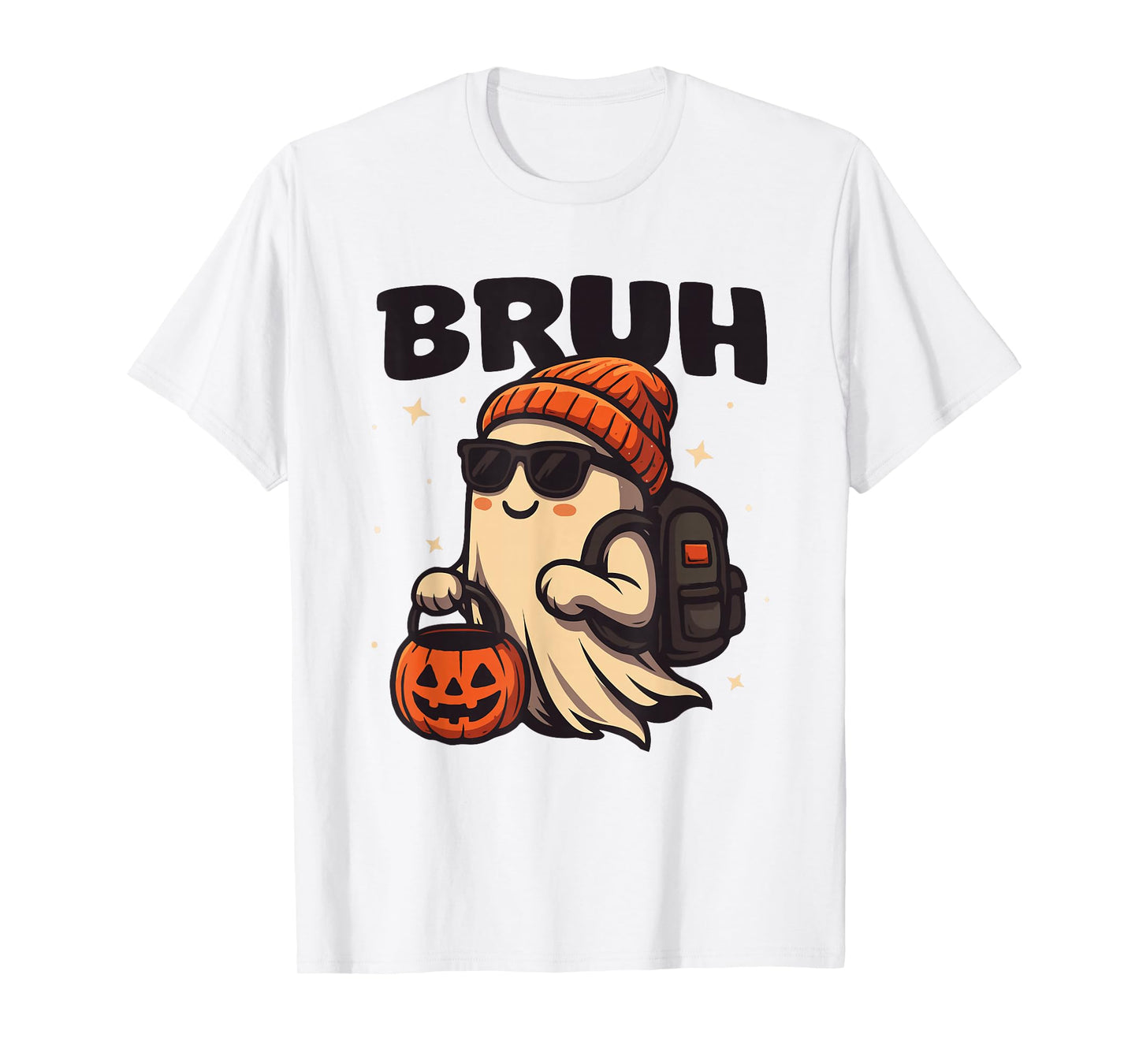 Halloween Bruh Ghost Boys Kids Candy Trick Or Treat Teachers T-Shirt