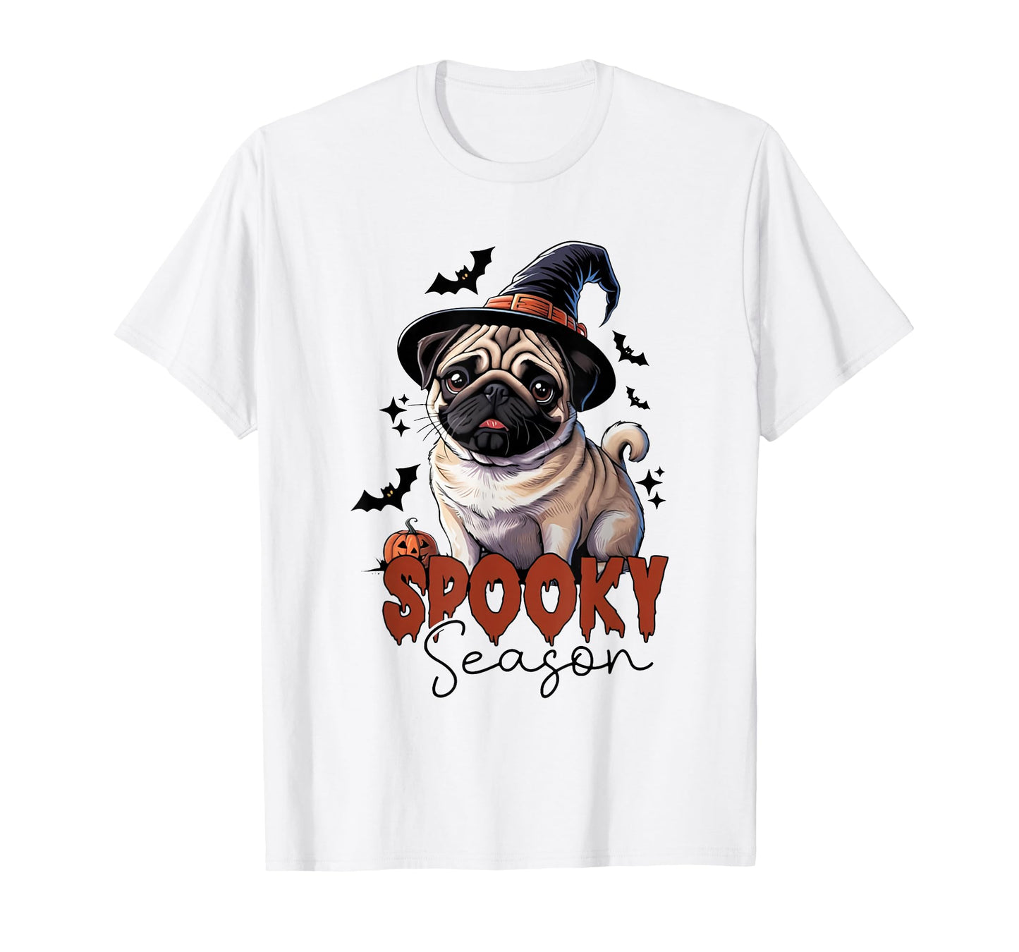 Spooky Season Pug Halloween Dog Lover Funny Spooky Pug T-Shirt