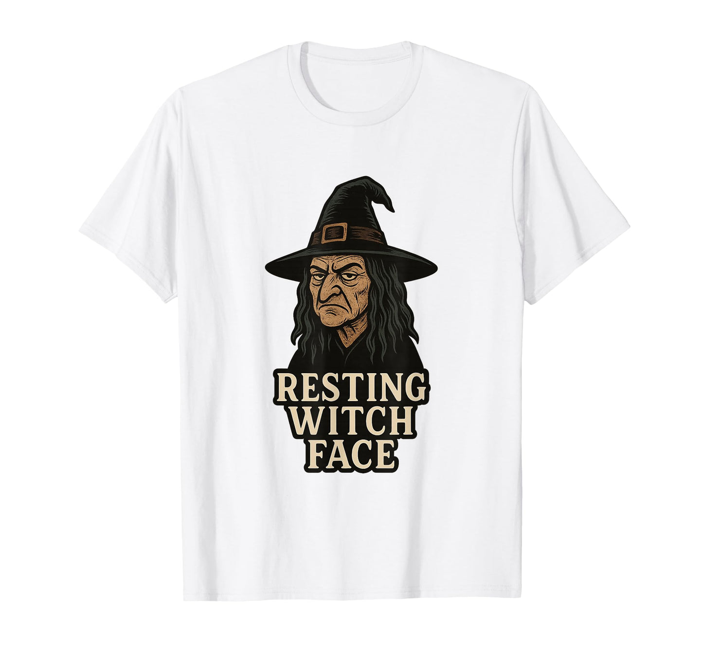 Funny Resting Witch Face Vintage Witchy Humor Halloween T-Shirt