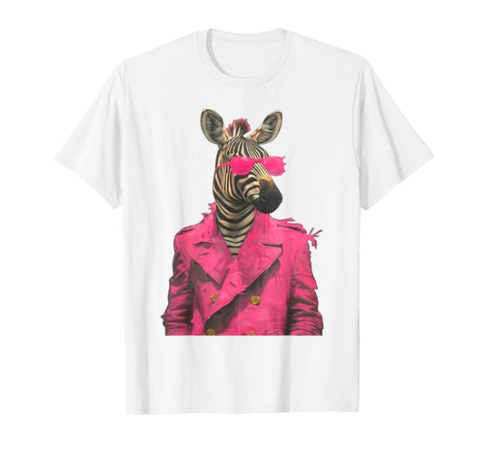 Peachbruh Fashion Zebra Wearing A Pink Suit and Pink T-Shirt