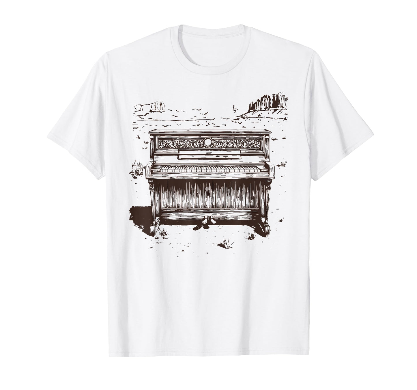 Vintage Western Piano Player Tshirt - Piano Shirt - Piano T-Shirt