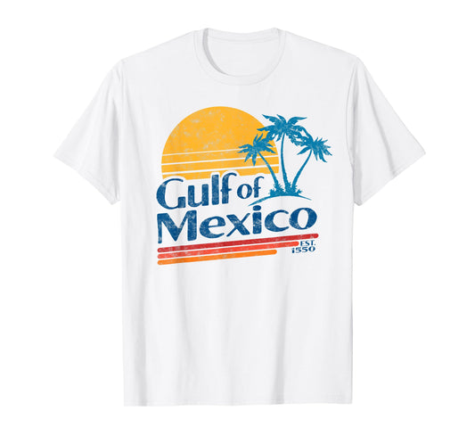 Gulf of Mexico Est. 1550 Retro Vintage T-Shirt