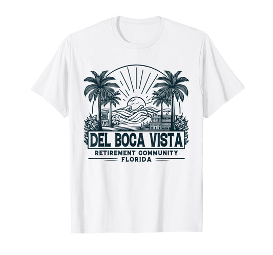 Del Boca Vista Retro Sunset Florida Vintage T-Shirt