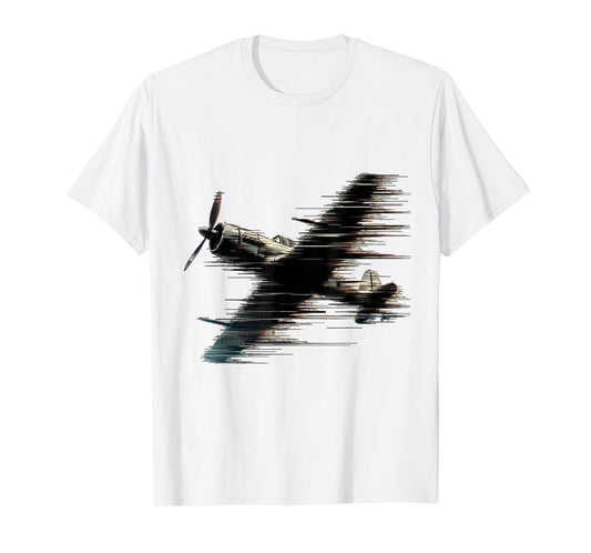 WW2 Airplane Noisy Jitter Vintage Aviation T-Shirt
