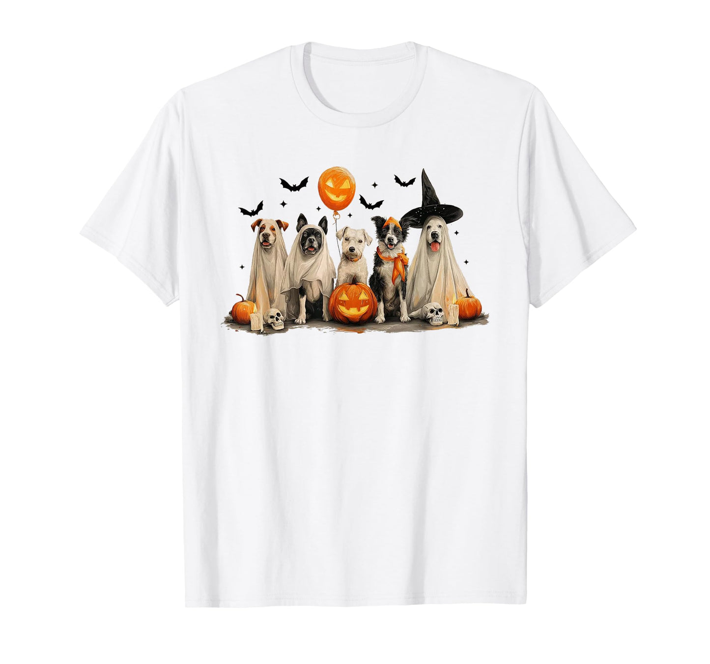 Halloween Spooky Dogs Ghost Jack-o'-Lantern T-Shirt