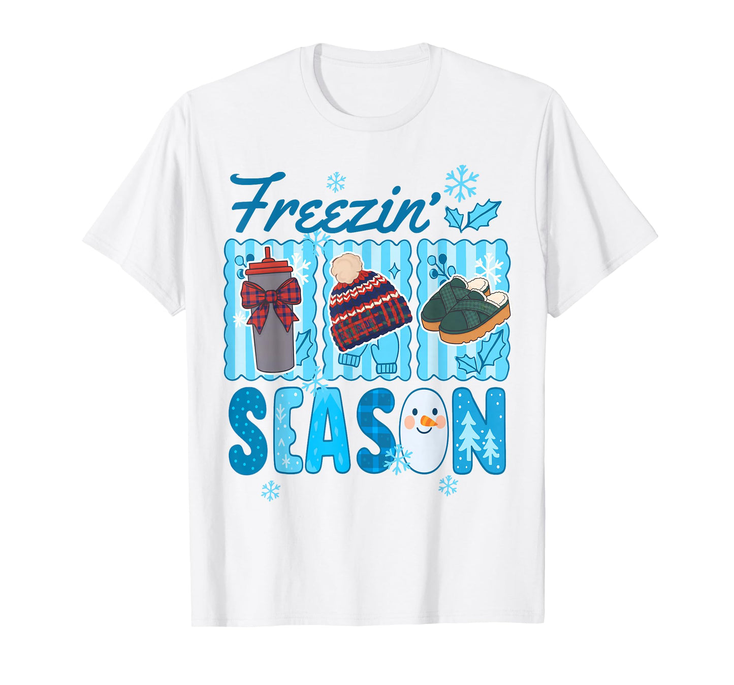 Winter Girl Winter Christmas Coquette Bow Freezin' Season T-Shirt
